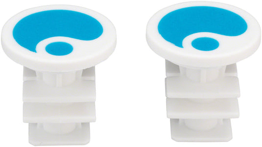 Ergon Replacement End Plugs for GA2 GA2Fat GA3 Blue And White Sold In Pairs