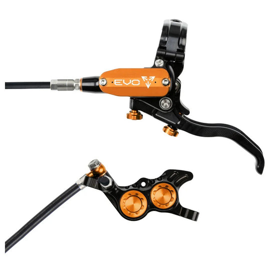 Hope Tech 4 Evo GR4 Disc Brake Set 74mm Post Mount, Gravity & E-Bike Performance, Black/Orange