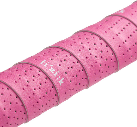 Fizik Tempo Microtex Classic Handlebar Tape Pink Perforated Leather Like Texture