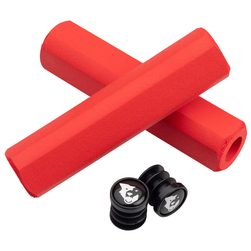 Load image into Gallery viewer, Wolf Tooth Fat Paw Cam Grips 9.5mm Red Silicone Foam Rubber Grip Plugs
