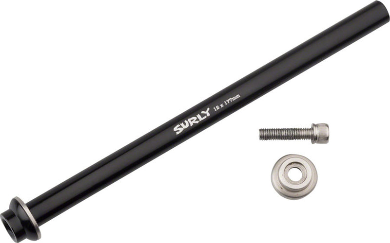 Load image into Gallery viewer, Surly Rear Thru-Axle - 12x177 mm, Stainless, Black
