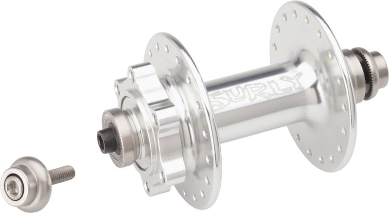 Load image into Gallery viewer, Surly Ultra New Disc Front Hub - QR x 100mm, 6-Bolt, Silver, 36h
