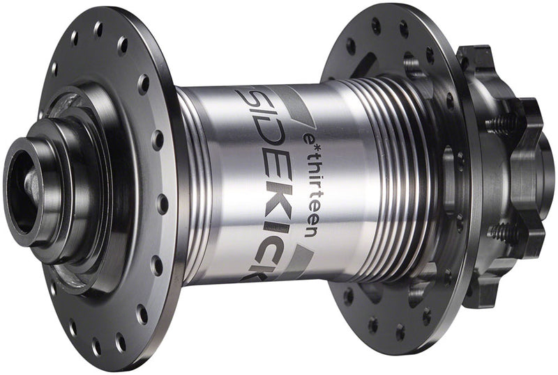 Load image into Gallery viewer, e*thirteen Sidekick Front Hub - 15/20 x 110mm, 6-Bolt Disc, Black/Sterling Silver, 32H

