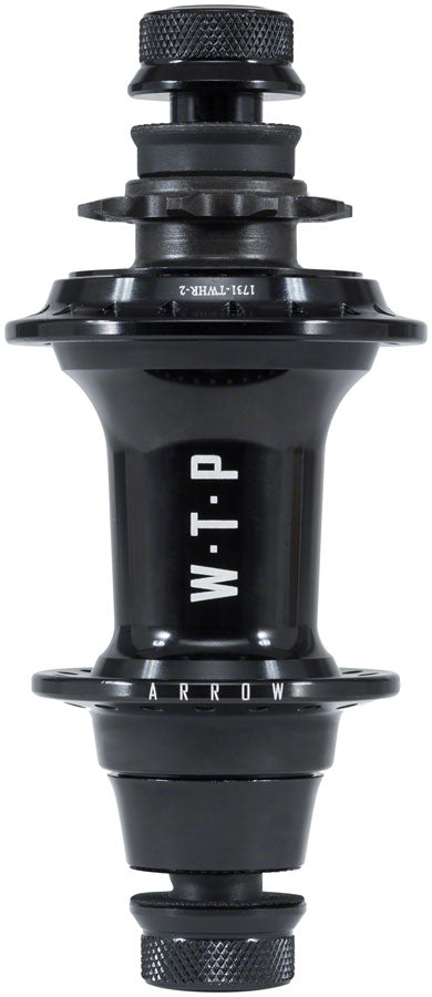 Load image into Gallery viewer, We The People Arrow 36h Rear Cassette Hub 9t Driver RHD and LHD, 3/8&quot; Female Bolts Black
