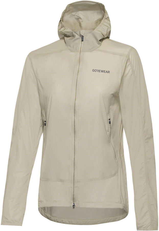 Load image into Gallery viewer, Gorewear Fernflow Hooded Windbreaker - Beige, Women's, Small
