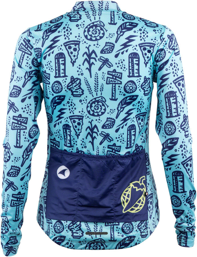 Load image into Gallery viewer, Salsa Women&#39;s Gravel Story Long Sleeve Jersey - Lite Blue, Dark Blue, Yellow, Medium
