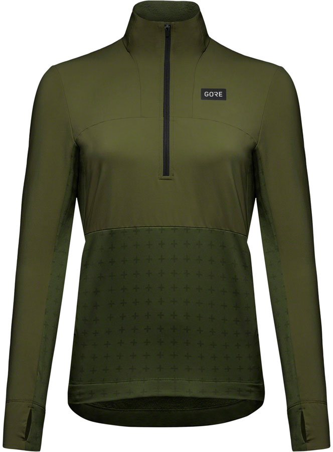 Load image into Gallery viewer, GORE Trail KPR Hybrid 1/2-Zip Jersey - Utility Green, Women&#39;s, Small
