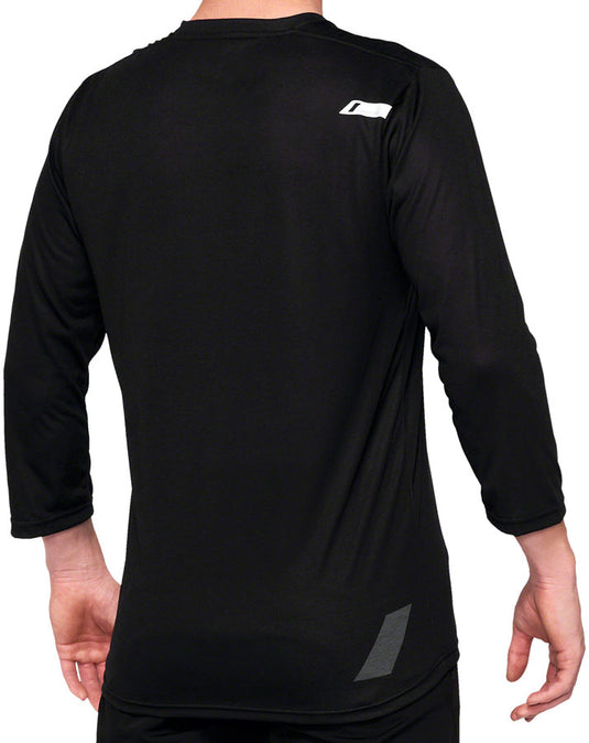 100% Airmatic 3/4 Sleeve Jersey - Black, Medium Fade Resistant