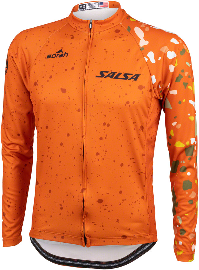 Load image into Gallery viewer, Salsa Men&#39;s Terrazzo Long Sleeve Jersey - Small, Orange
