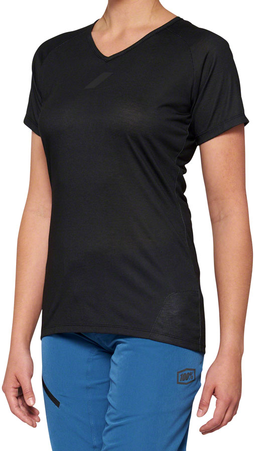 Load image into Gallery viewer, 100% Airmatic Jersey - Black, Short Sleeve, Women&#39;s, Small
