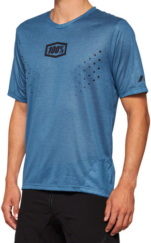 100% Airmatic Mesh Jersey - Slate Blue, Short Sleeve, X-Large