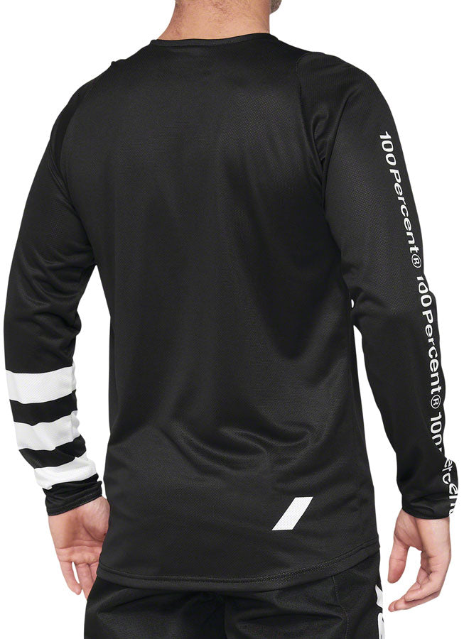 100% R-Core Jersey - Black/White, Long Sleeve, Men's, Medium