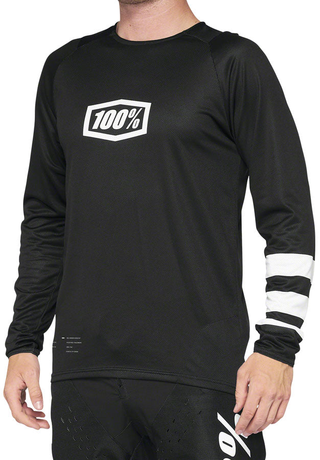 Load image into Gallery viewer, 100% R-Core Jersey - Black/White, Long Sleeve, Men&#39;s, X-Large
