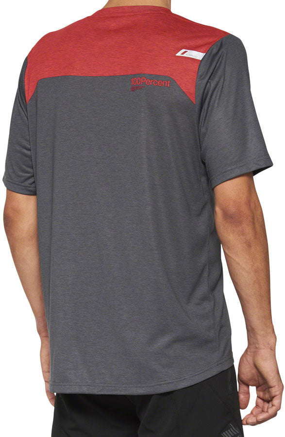 Load image into Gallery viewer, 100% Airmatic Jersey - Charcoal/Red, Short Sleeve, Men&#39;s, Small
