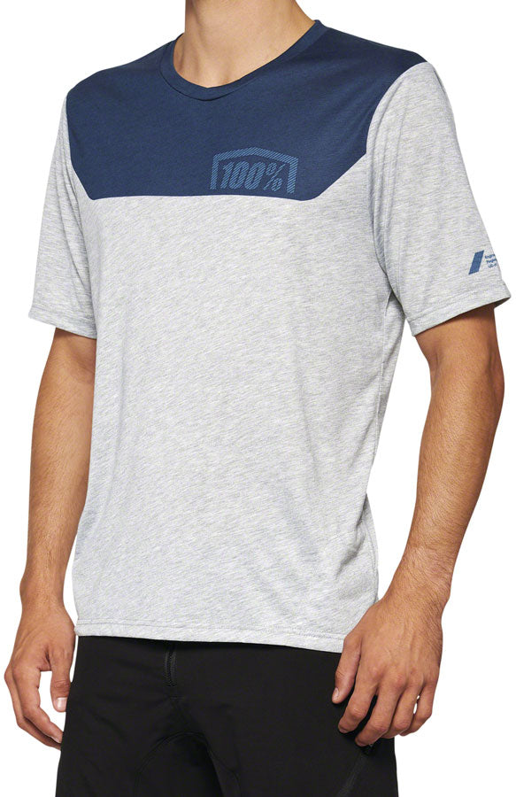 Load image into Gallery viewer, 100% Airmatic Jersey - Gray/Midnight, Short Sleeve, Men&#39;s, Small
