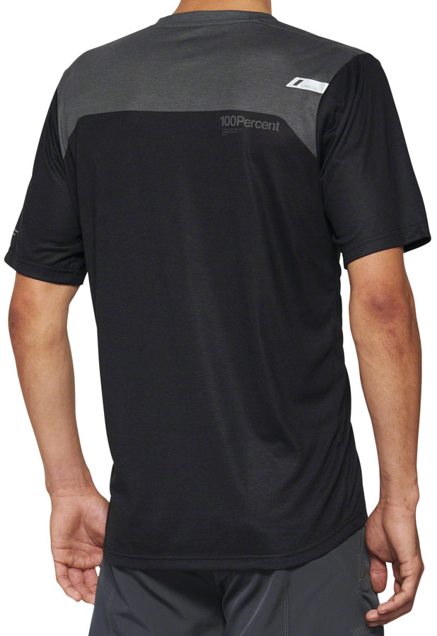 Load image into Gallery viewer, 100% Airmatic Jersey - Black/Charcoal, Short Sleeve, Men&#39;s, Medium
