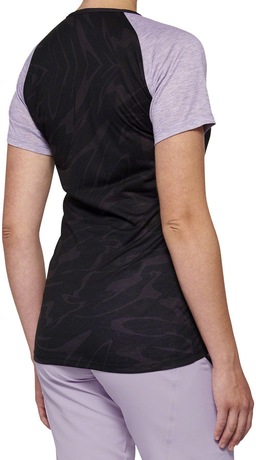 Load image into Gallery viewer, 100% Airmatic Jersey - Black/Lavender, Short Sleeve, Women&#39;s, Small
