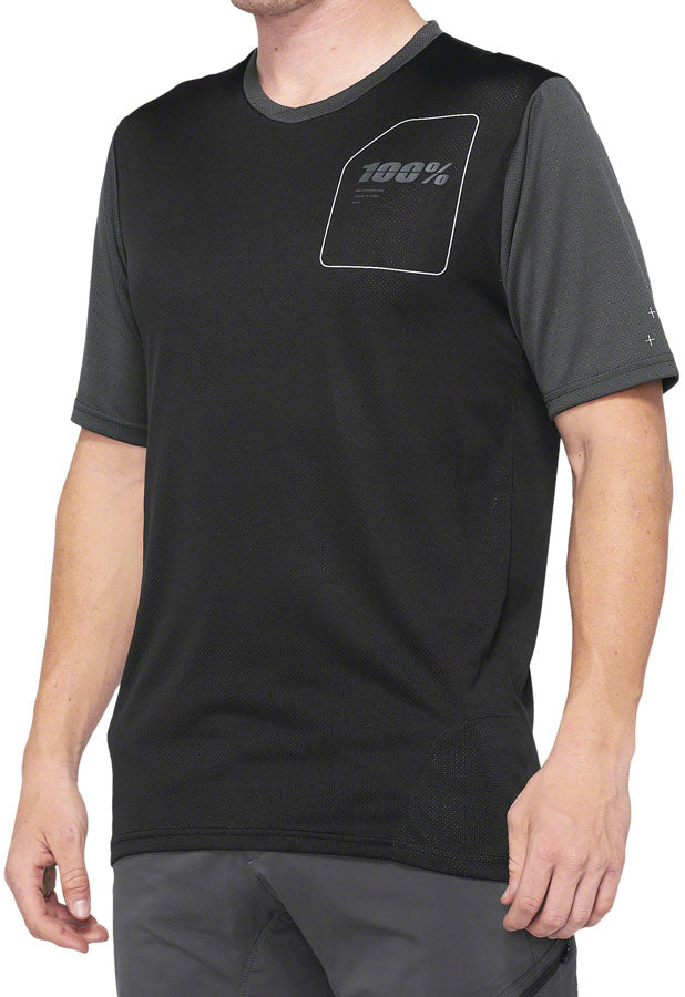 Load image into Gallery viewer, 100% Ridecamp Jersey - Black/Charcoal, Short Sleeve, Men&#39;s, X-Large
