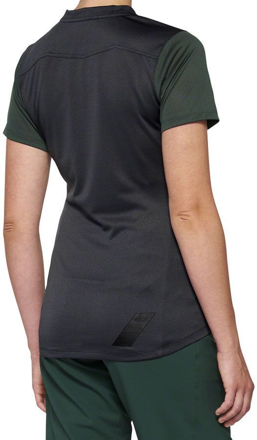 Load image into Gallery viewer, 100% Ridecamp Jersey - Charcoal/Green, Short Sleeve, Women's, Small
