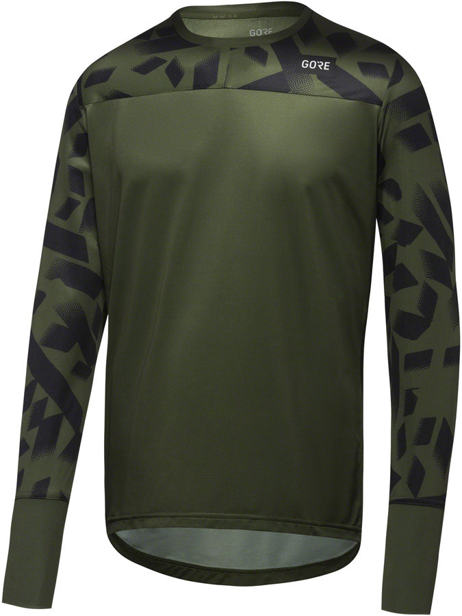 Load image into Gallery viewer, GORE Trail KPR Daily Long Sleeve Jersey - Utility Green/Black, Men&#39;s, Small
