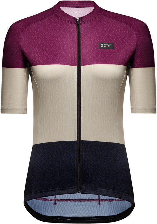 Gorewear Spirit Stripes Jersey - Purple/Beige, Women's, Small 4/6