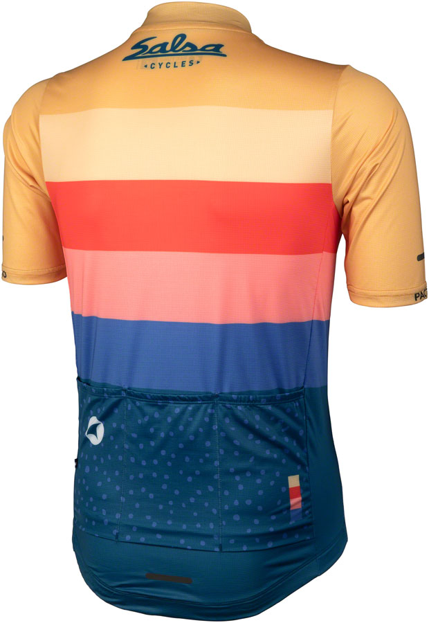 Load image into Gallery viewer, Salsa Team Polytone Men's Jersey - Goldenrod, Dark Blue, w/ Stripes, Large
