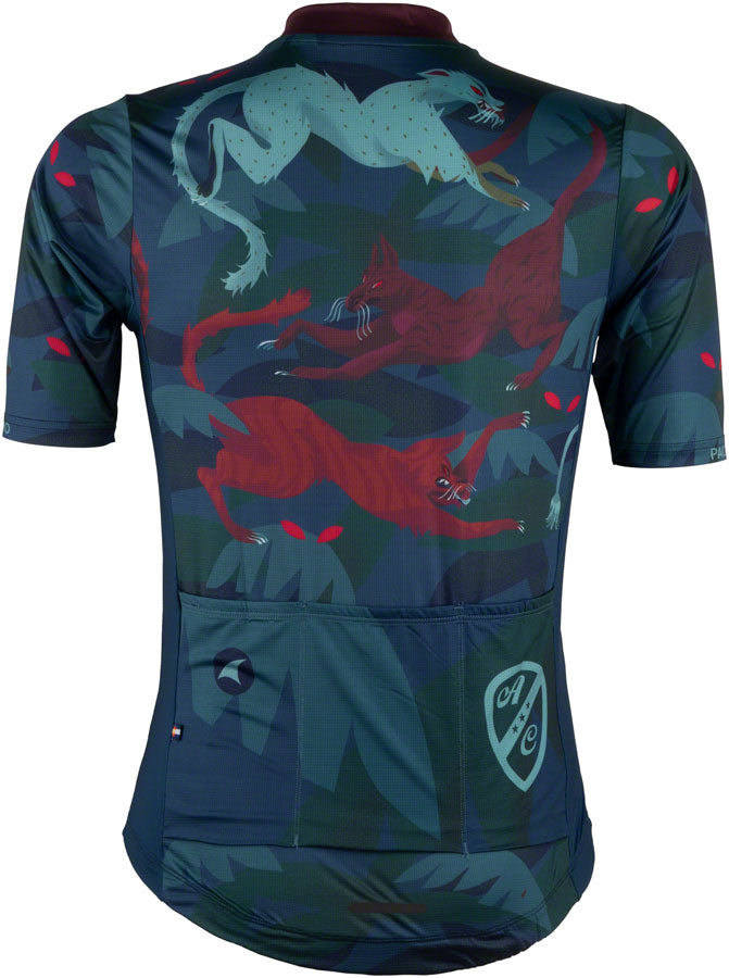Load image into Gallery viewer, All-City Night Claw Men&#39;s Jersey - Dark Teal, Spruce Green, Mulberry, Large
