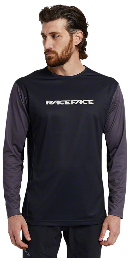 Load image into Gallery viewer, RaceFace Indy Jersey - Long Sleeve, Men&#39;s, Black, Small
