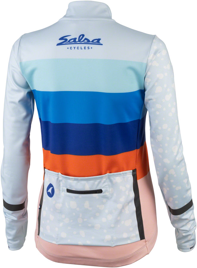 Load image into Gallery viewer, Salsa Arctica Women&#39;s Long Sleeve Jersey - Light Blue, w/Stripes, Large
