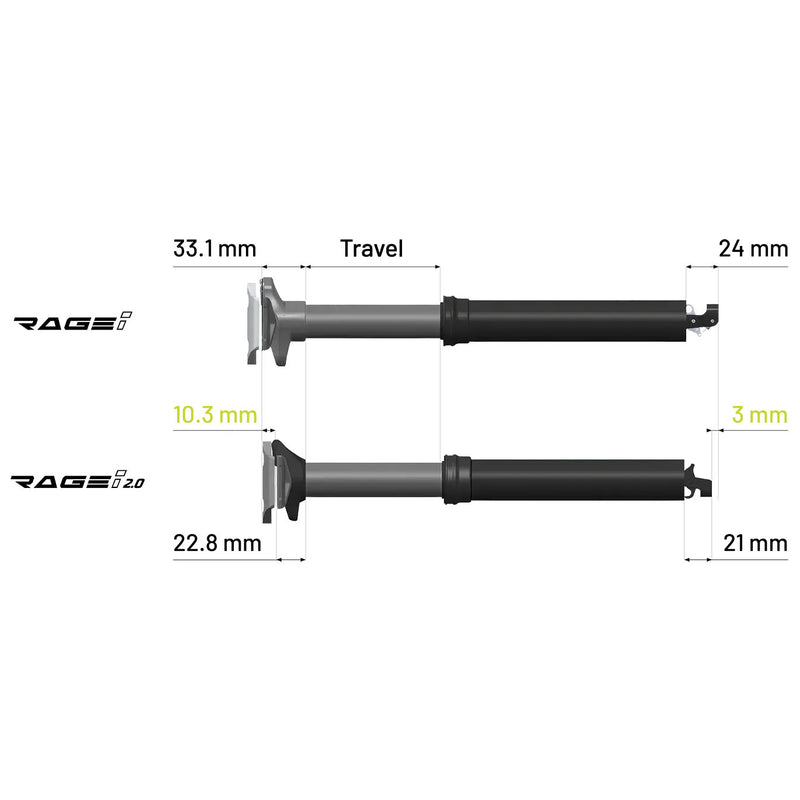 Load image into Gallery viewer, KS RAGE-I 2.0 Dropper Post, 75mm, 31.6x280mm Black

