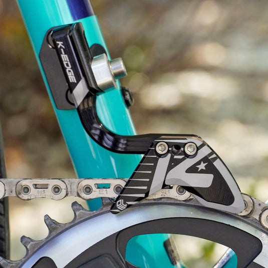 K-EDGE Elevate Race 1x Large Ring Chain Guide - 52-68t, Braze-On, Black/Silver Anodized