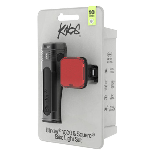 Knog Blinder 1000/Blinder 100 Lights, Front/Rear Set, Blk