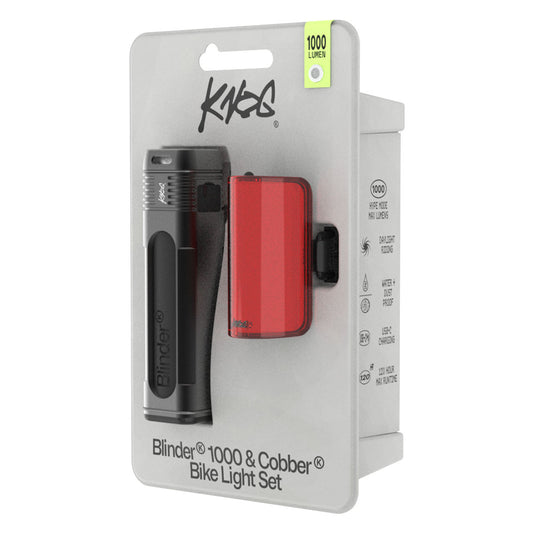 Knog Blinder 1000/Cobbler Reflex Lights, Front/Rear Set,Blk