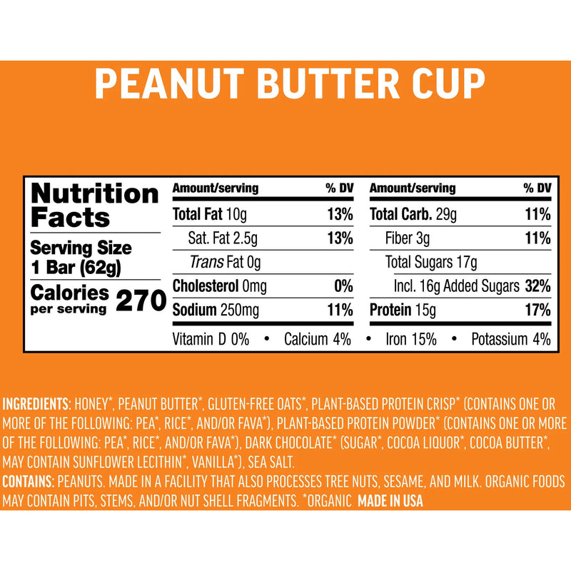 Load image into Gallery viewer, Kates Real Food Protein Bars Protein Peanut Butter Cup Box of 12 Yes
