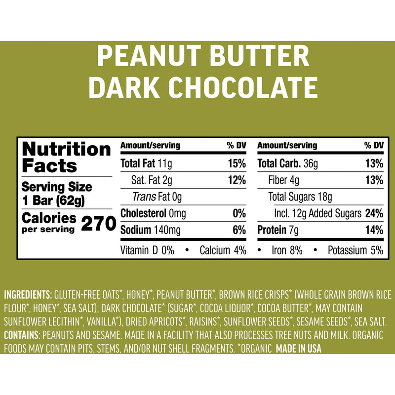 Load image into Gallery viewer, Kates Real Food Energy Bars Energy Peanut Dark Chocolate Box of 12 Yes
