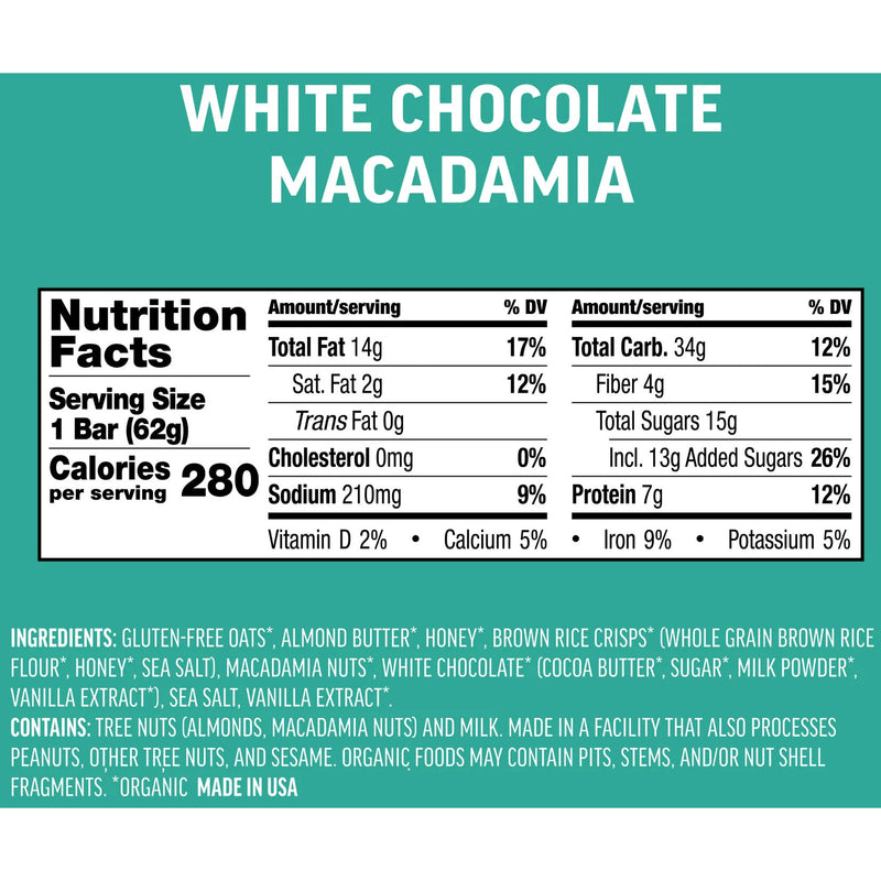 Load image into Gallery viewer, Kates Real Food Energy Bars Energy White Chocolate Macadamia Box of 12 Yes
