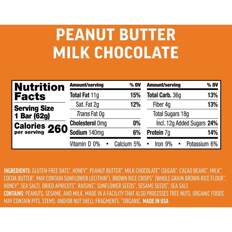 Load image into Gallery viewer, Kates Real Food Energy Bars Energy Peanut Milk Chocolate Box of 12 Yes
