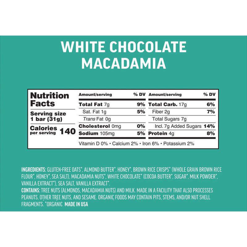 Load image into Gallery viewer, Kate's Real Food Mini Bar 1.1oz, 24/Box - White Chocolate Macadamia
