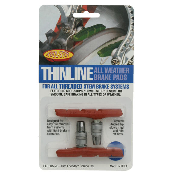 Load image into Gallery viewer, Koolstop-Thinline-Brake-Shoe-Threaded-Post-Mountain-Bike-Dirt-Jumper-Hybrid-Comfort-Bike-BR1118-Bicycle-Brake-Pads
