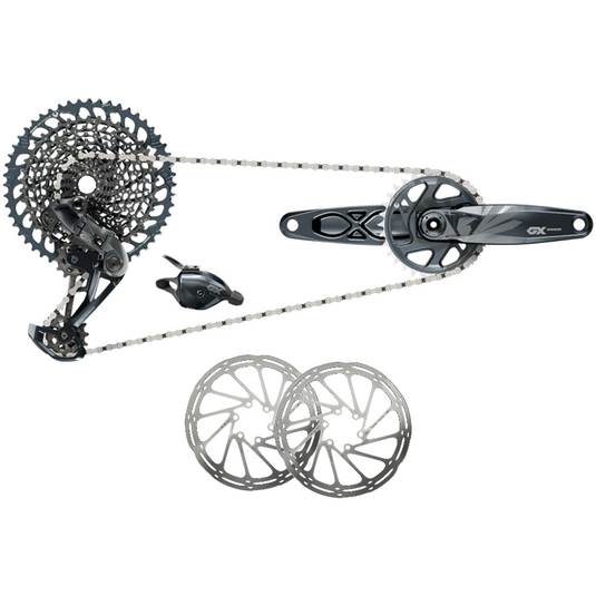 SRAM GX Eagle 12-Speed MTB Groupset + CenterLine Disc Rotors 160/180mm - High-Performance Hydraulic Brake Components