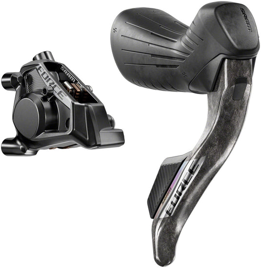 SRAM Force eTap AXS Hydraulic Disc Brake and Shift System Bundle Left/Front & Right/Rear Levers, Flat Mount, Carbon Levers, 12-13 Speed, DOT Fluid