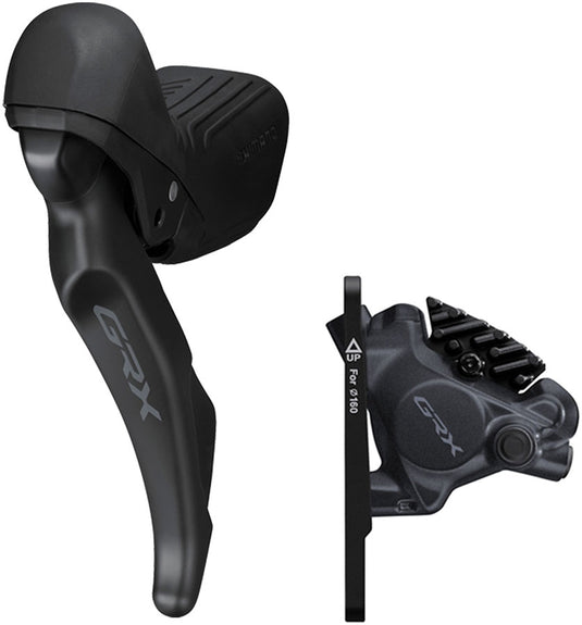 gravel bike hydraulic disc brakes GRX ST-RX610 Shifter/Brake Lever with BR-RX410 Disc Brake Caliper Left / Front / 1000
