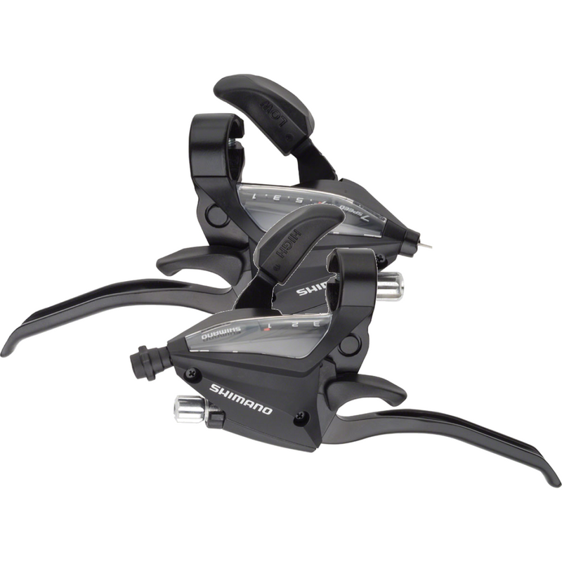 Load image into Gallery viewer, Shimano ST-EF500 3-Speed &amp; 7-Speed Brake/Shift Levers Bundle Reliable Mountain Bike Components with Reach Adjustment &amp; Optical Gear Display
