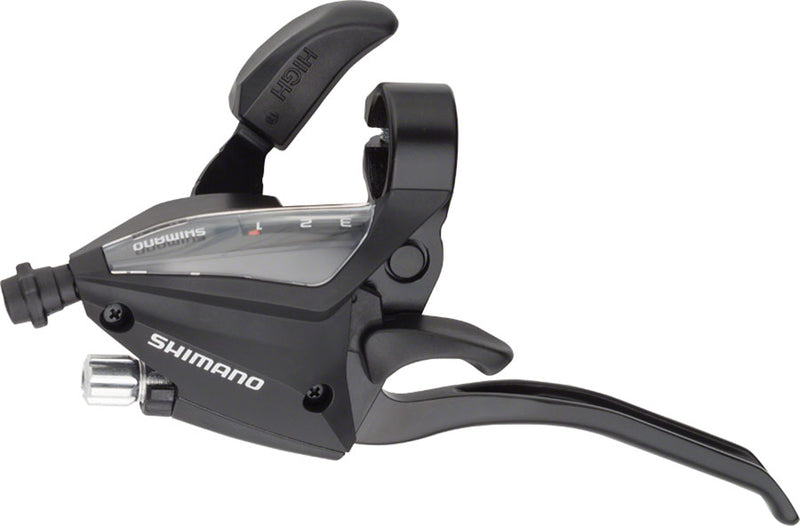 Load image into Gallery viewer, Shimano ST-EF500 3-Speed &amp; 7-Speed Brake/Shift Levers Bundle Reliable Mountain Bike Components with Reach Adjustment &amp; Optical Gear Display
