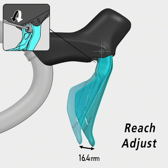 Shimano 105 ST-R7170-L Di2 Shift/Brake Lever with BR-R7170 Hydraulic Disc Brake Caliper - Front, 2x, Flat Mount with