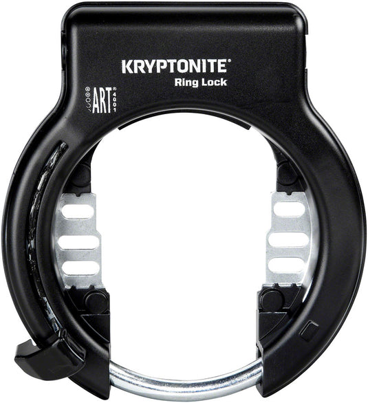 Kryptonite Ring Wheel Lock Black with Flexible Mount & Plug-In Chain - Bike Theft Prevention Security Gear