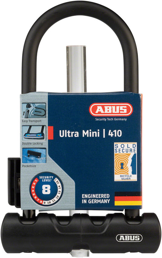 Abus Ultra 410 U-Lock 3.9 x 7 Keyed Black Includes Bracket 2 Keys Included