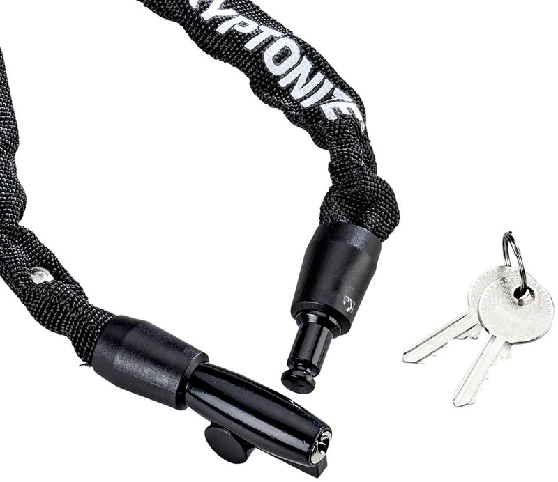 Load image into Gallery viewer, Kryptonite Keeper 411 Chain Lock w/ Keys 4mm x 110cm Black Protective Cover

