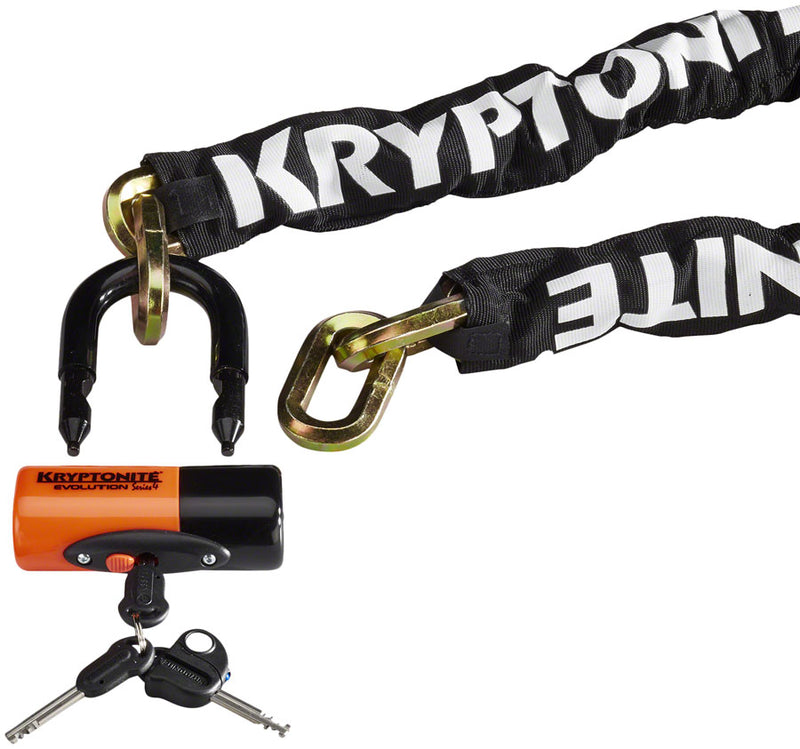 Load image into Gallery viewer, Kryptonite New York Chain 1210 and Evolution Disc Lock Keyed 12mm x 100cm Black
