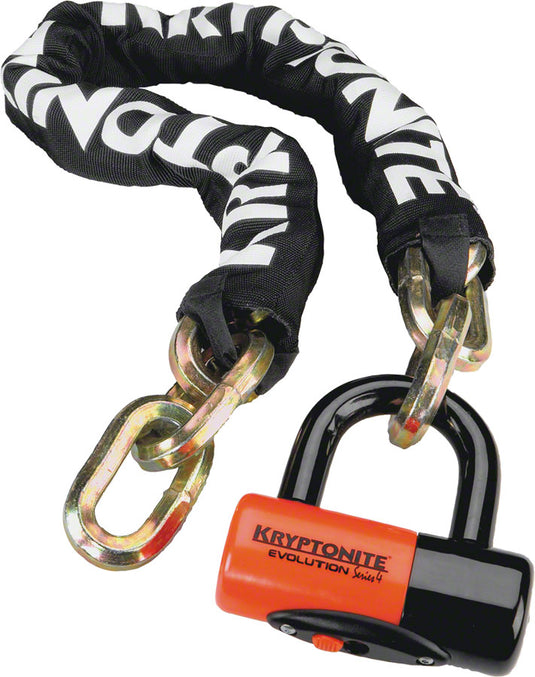 Kryptonite New York Chain 1210 & Evolution Disc Lock Keyed Heavy-Duty 12mm Manganese Steel Security Bundle